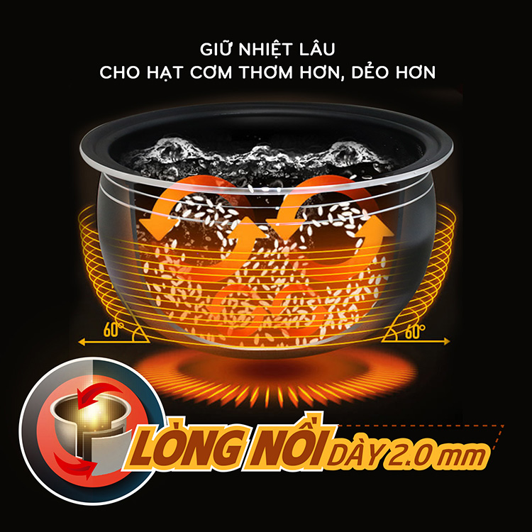 Nồi cơm điện tử COMET CM8088 1.8L - Hàng chính hãng