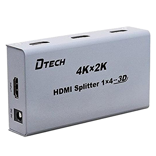 Bộ Chia HDMI 1 Ra 4 Dtech DT-7144 Hỗ Trợ 4K - Hàng Nhập Khẩu