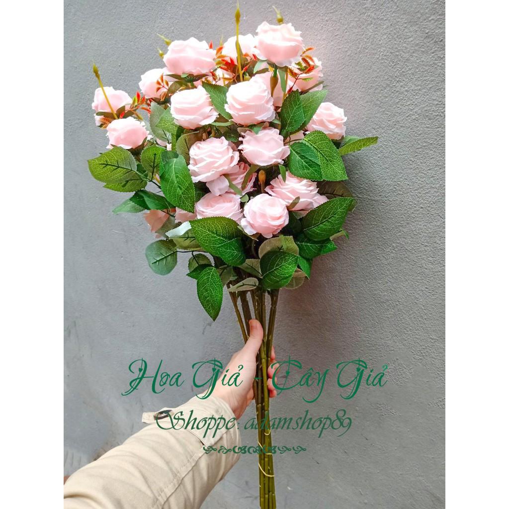 Cành Hoa Hồng 5 bông Giống thật 99%