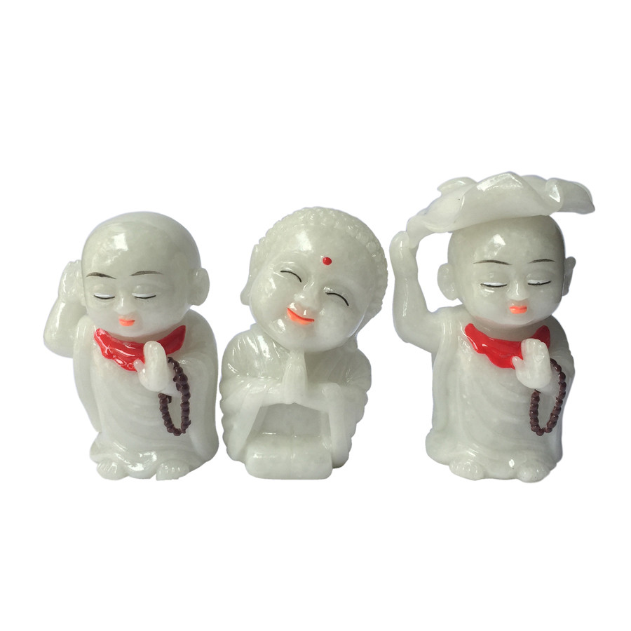 Tượng đá bộ ba chú tiểu - đá non nước - size nhỏ