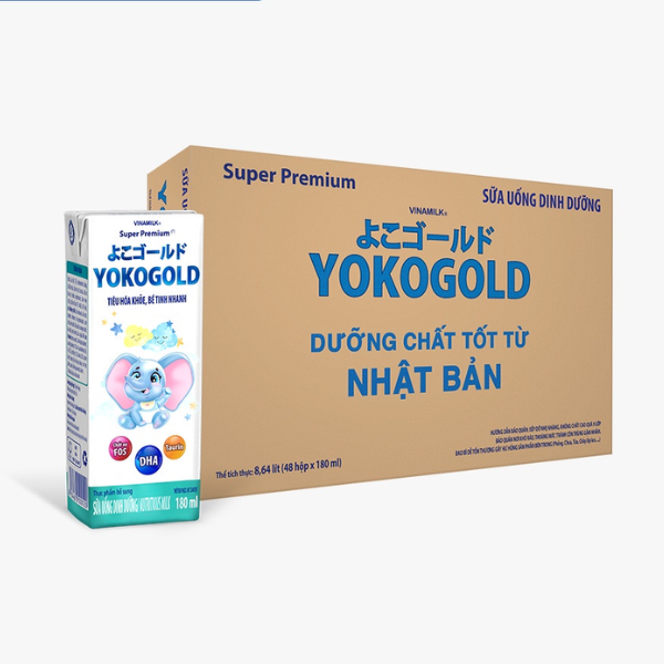 Thùng 48 hộp sữa YOKOGOLD pha sẵn 180ml