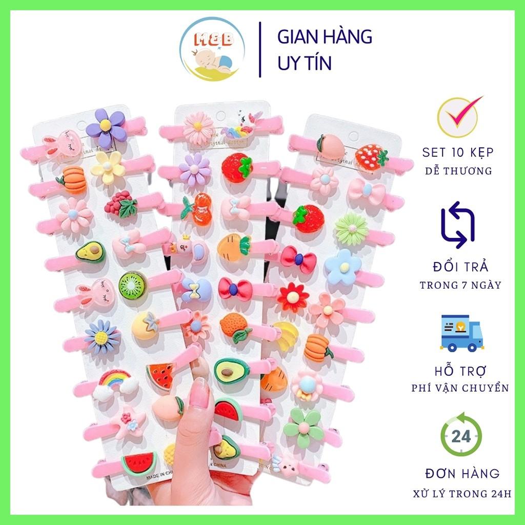 Set 10 kẹp tóc cho bé yêu hình Hoa Quả xinh xắn dễ thương phong cách Hàn Quốc – PKT6