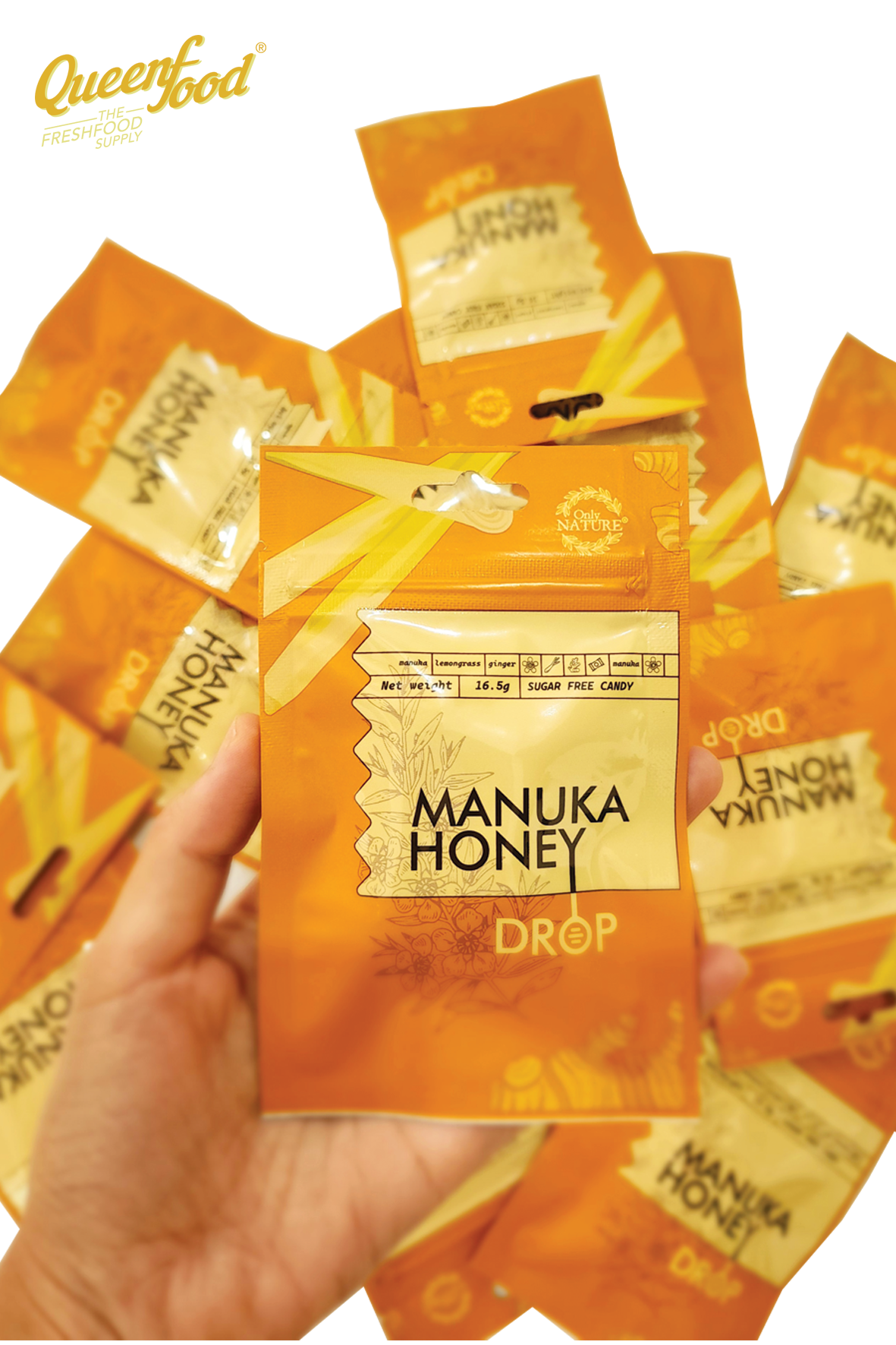 Kẹo Gừng Mật Ong Manuka Only Nature 16.5gr Phiên Bản Mới (5 viên/ Túi)