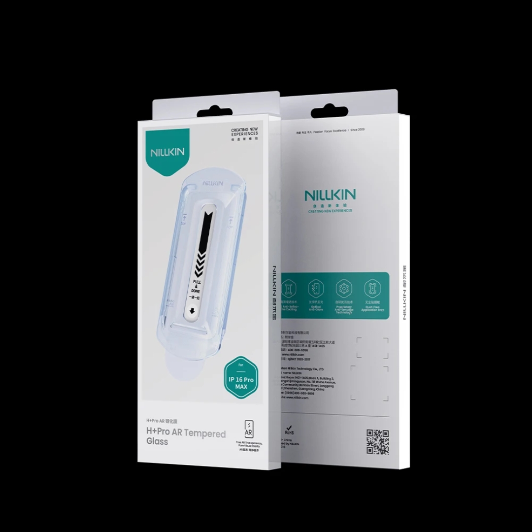 Kính cường lực khung dán Curved 3D Chống chói NanoClear AR Coating Nillkin H+ PRO AR cho iPhone 17 Pro Max / Air - độ mỏng 0.2 mm chống bể chống bụi chống va đập màn hình, khung hỗ trợ dán - Hàng nhập khẩu