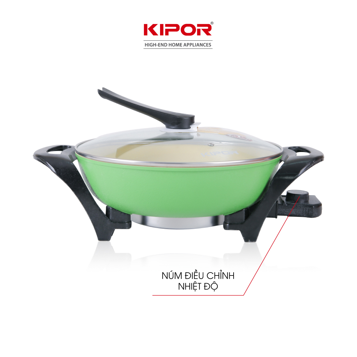 Nồi lẩu điện đa năng KIPOR KP-LD3211 - Lòng nồi chống dính WHITFORD cao cấp, nắp vung thuỷ tinh chịu nhiệt tay cầm chống đổ - Hàng chính hãng