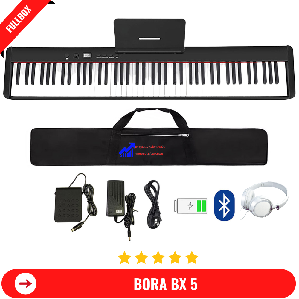 Đàn Piano Điện Bora BX 05 - 88 Phím Nặng Cảm Lực - Kết Nối Blutetooth + Chân Đàn + Tai nghe + Tặng Kèm Ghế