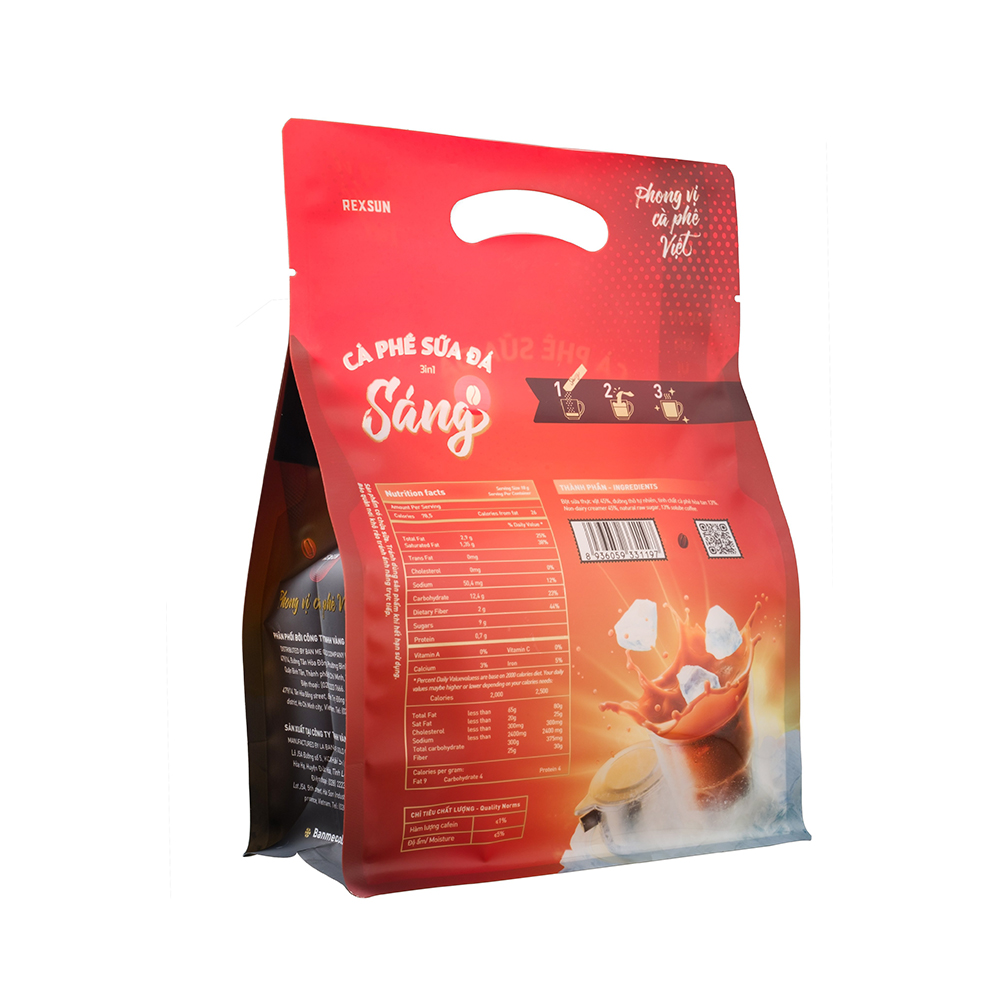 Sáng Cà phê hòa tan 3in1 SÁNG SỮA ĐÁ - 540g/30 gói - Rexsun