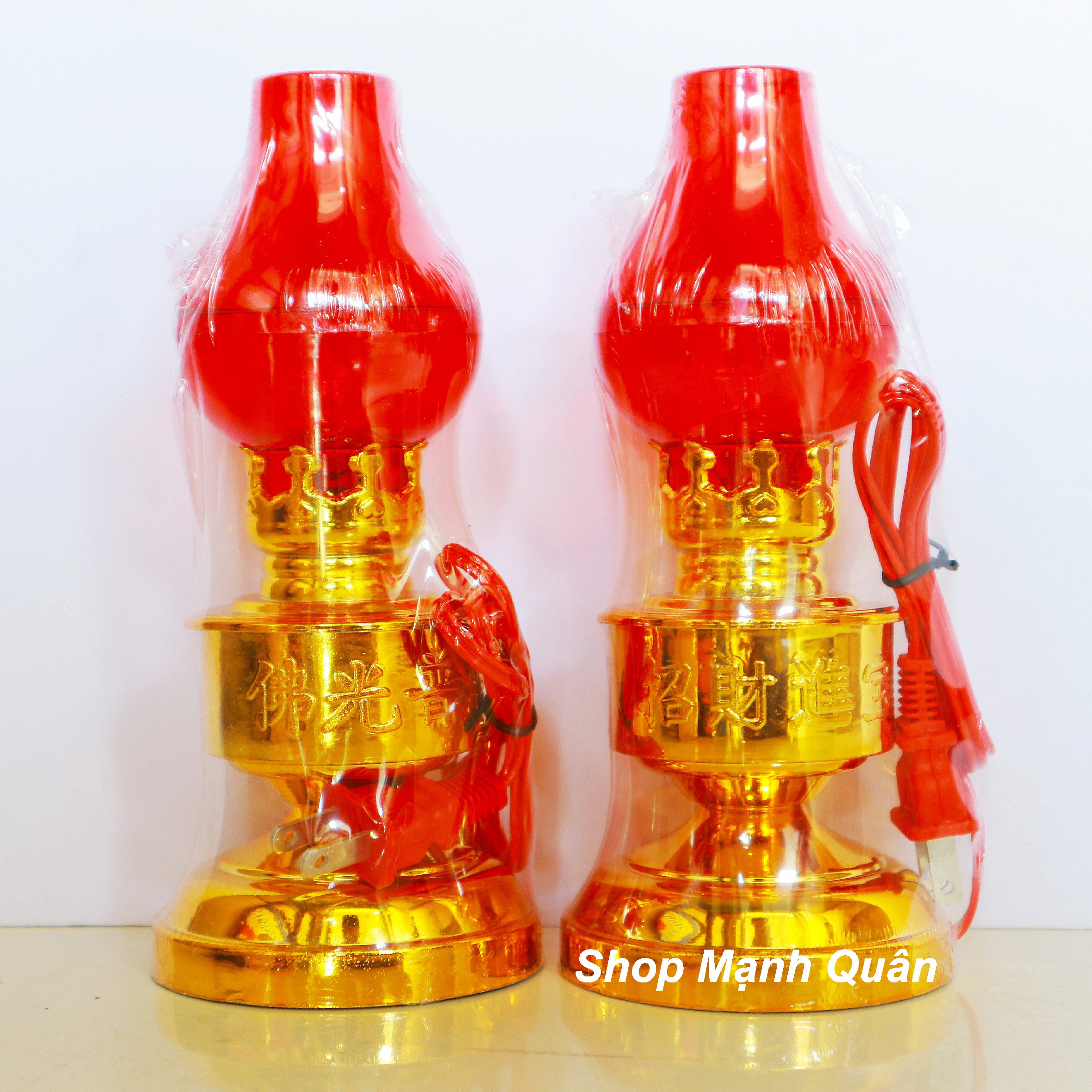 Bộ 2 Đèn thờ cúng kiểu đèn dầu rất đẹp, đèn để bàn thờ, đèn thờ phật, đèn rẻ nhất - Đèn thờ