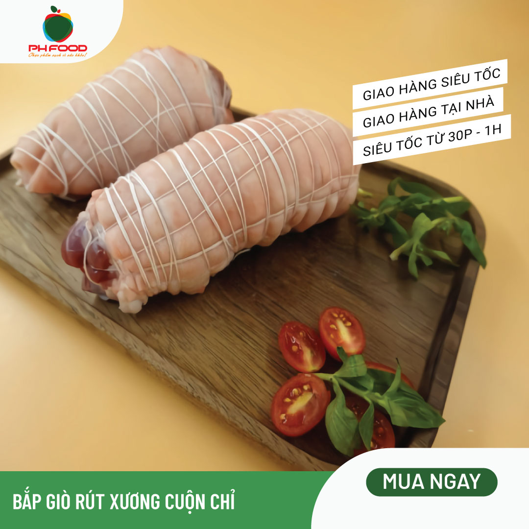 - Bắp Giò Heo Rút Xương Cuộn Chỉ - 1Kg - Chưa Chín