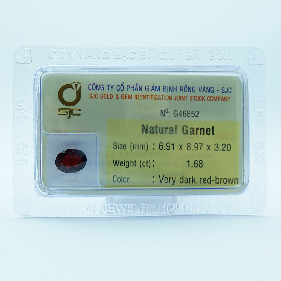 Viên đá Garnet tự nhiên kiểm định mài giác oval