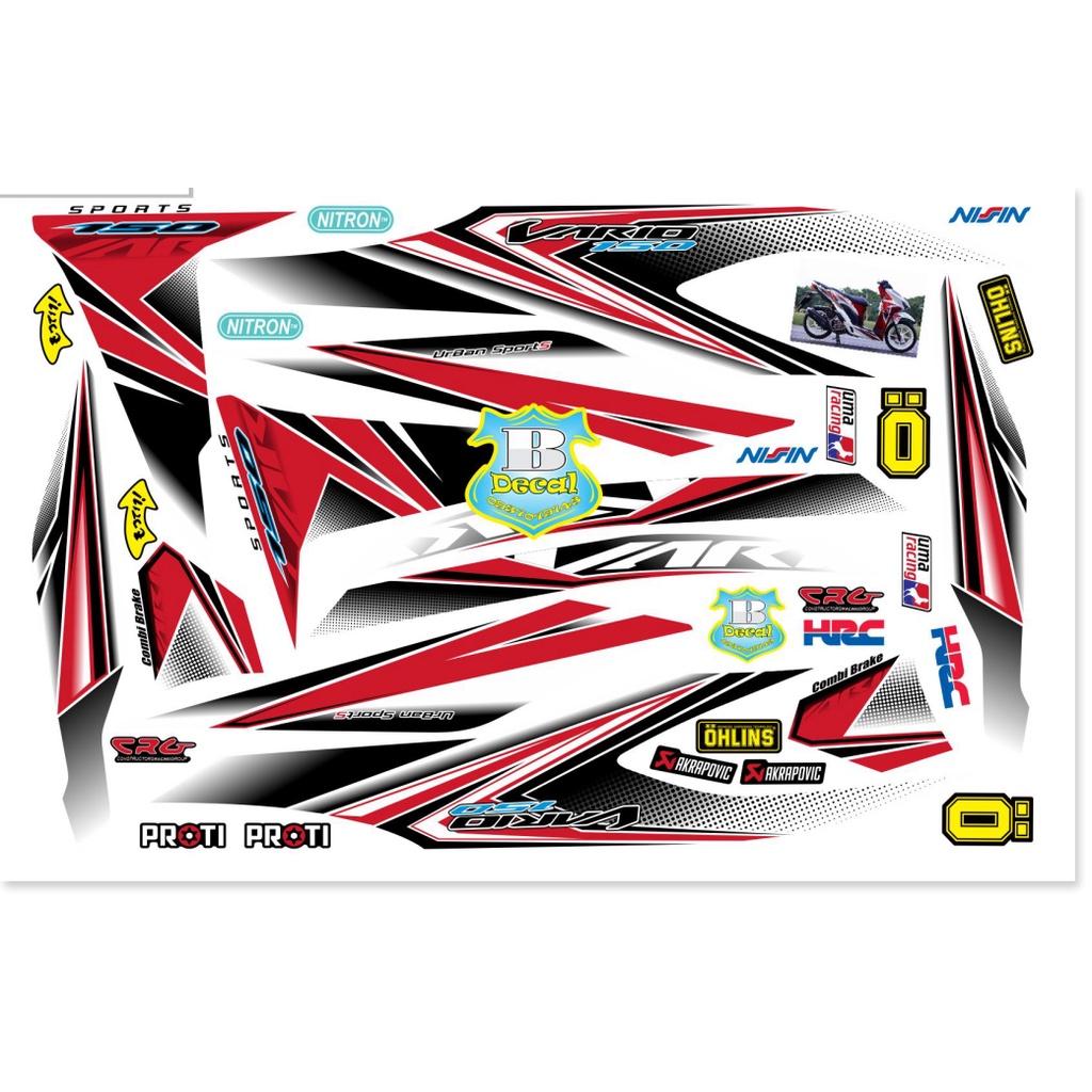 Tem rời dành cho vario 150 trắng đỏ rice decal