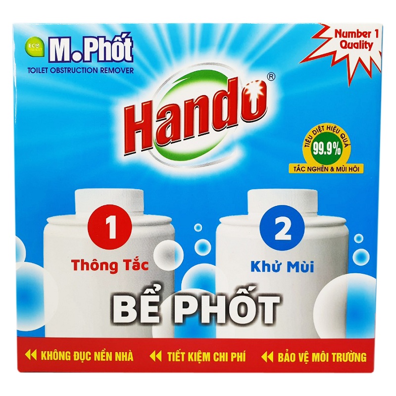 Bộ gồm 2 chai Thông tắc + khử mùi bể phốt HANDO 860g