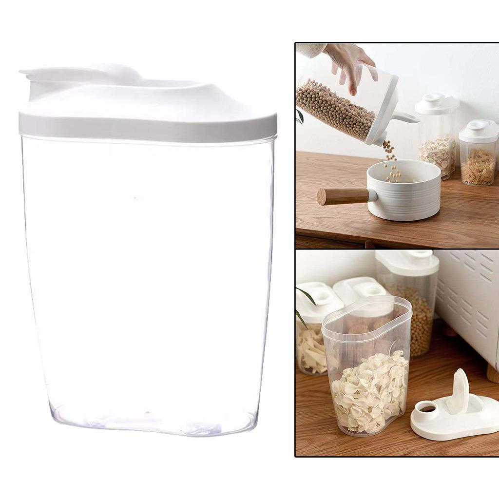 2X Food Storage Container Cereal Dispenser Flip Lid Dry Food Grain Rice 1500ml