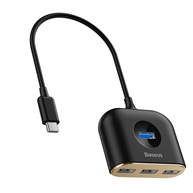 Hub chuyển đổi cổng USB từ Type-C ra 4 USB - Baseus Square Round 4 in 1 USB Hub Adapter - Hàng nhập khẩu