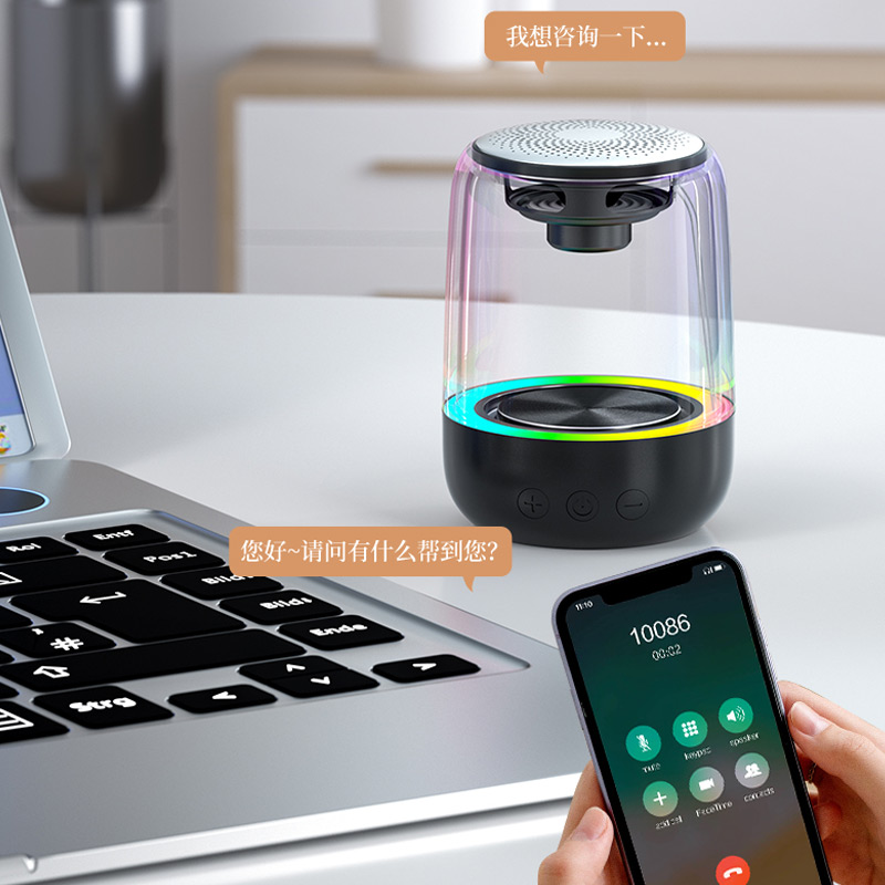 Loa Bluetooth YAYUSI C7 mặt giả kính, có khe cắm thẻ nhớ, chất lượng âm thanh to, Hàng chính hãng ủy quyền Kim Ánh