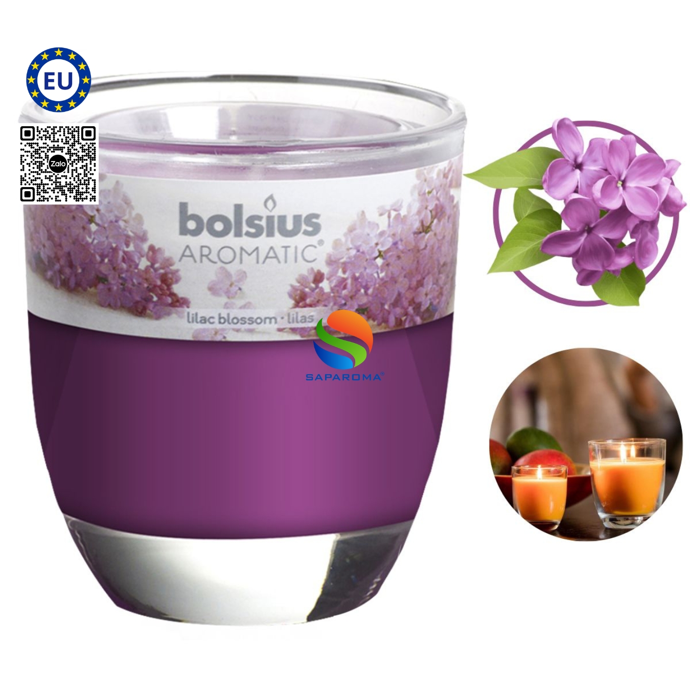 Combo 3 Ly nến thơm tinh dầu Bolsius 105g, nến trang trí, thơm phòng, thư giãn, Hỗ trợ khử mùi