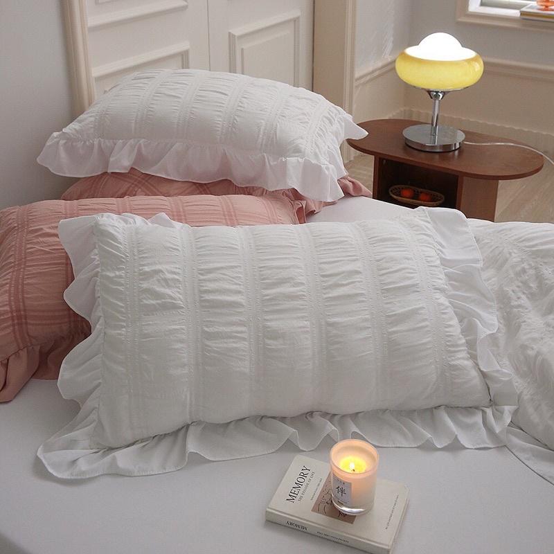 Bộ Chăn Ga Gối Cotton Đũi Bèo Độc Lạ Hàng Nhập Khẩu Cao Cấp 4 Món Vintage