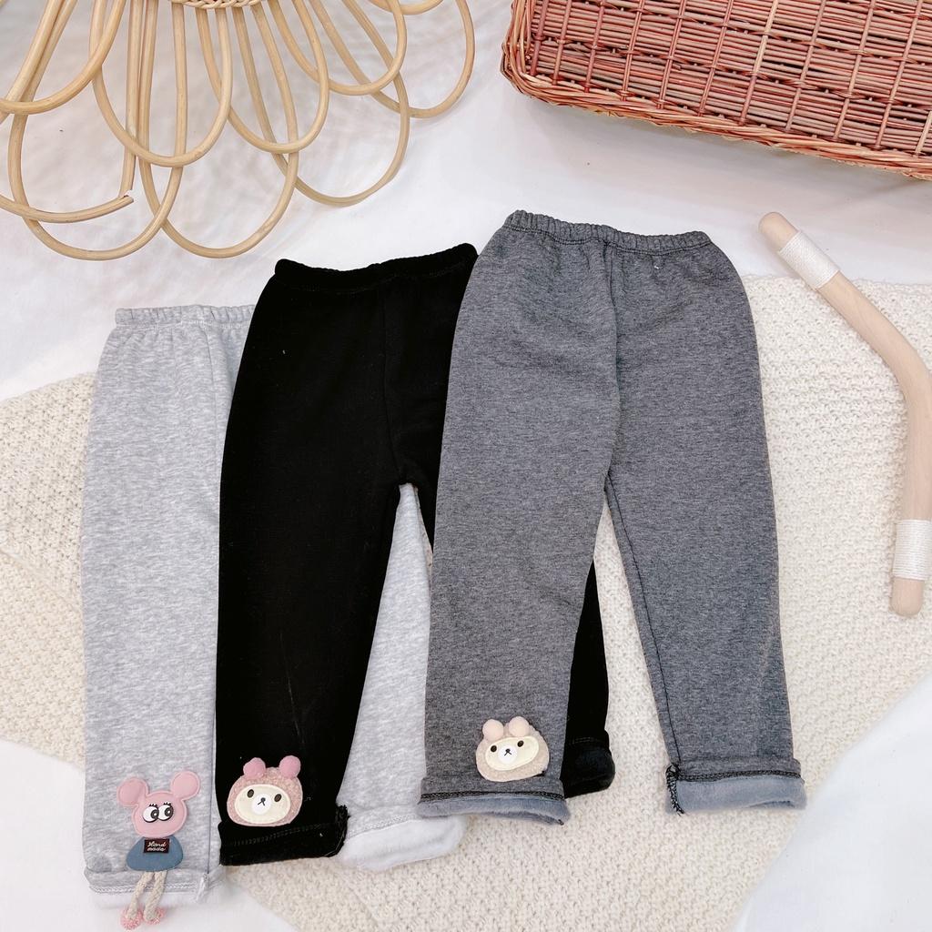 Quần legging bé gái nỉ lót lông siêu ấm 16-28kg