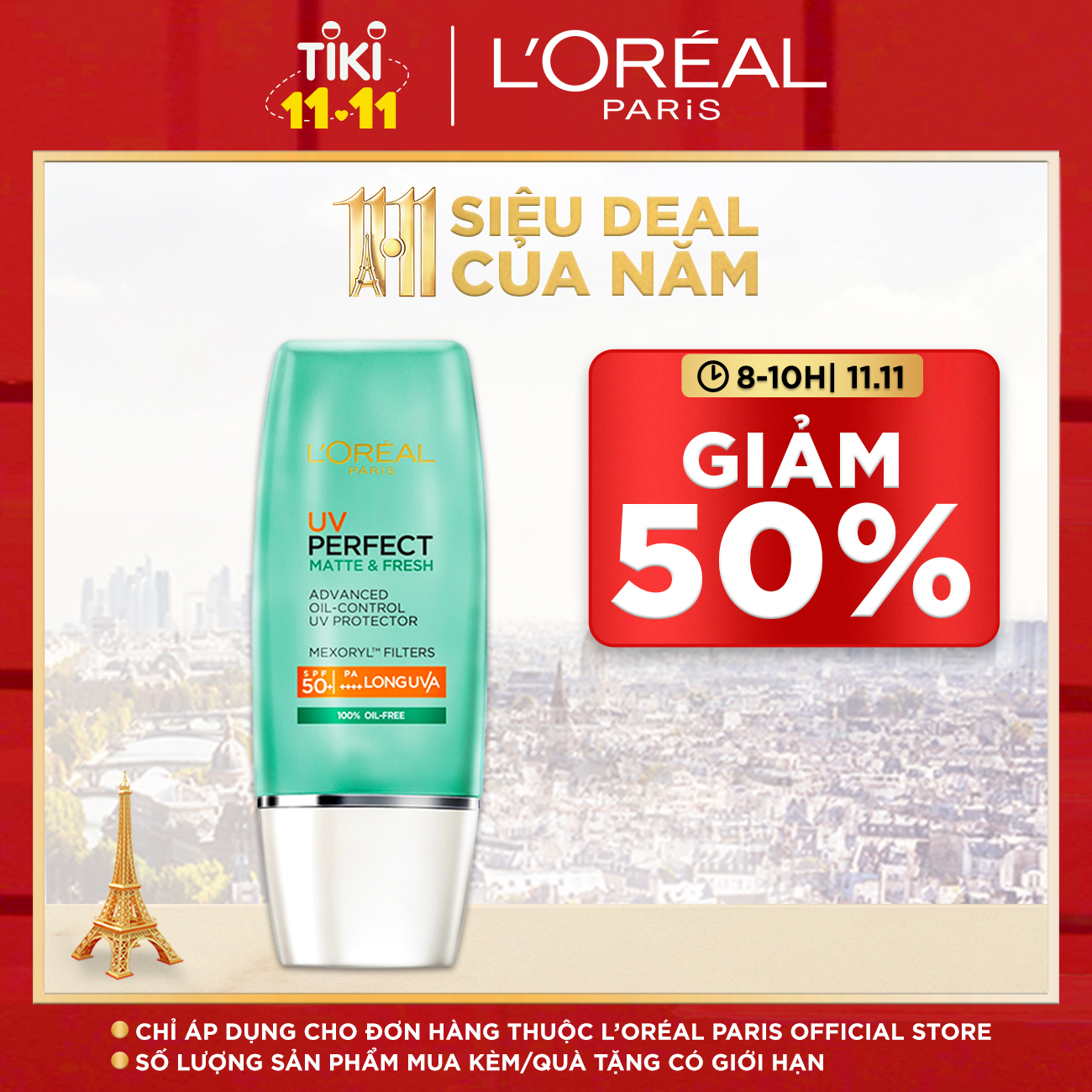 Kem Chống Nắng Kiềm Dầu L'oreal SPF 50+ PA++++ (30ml)