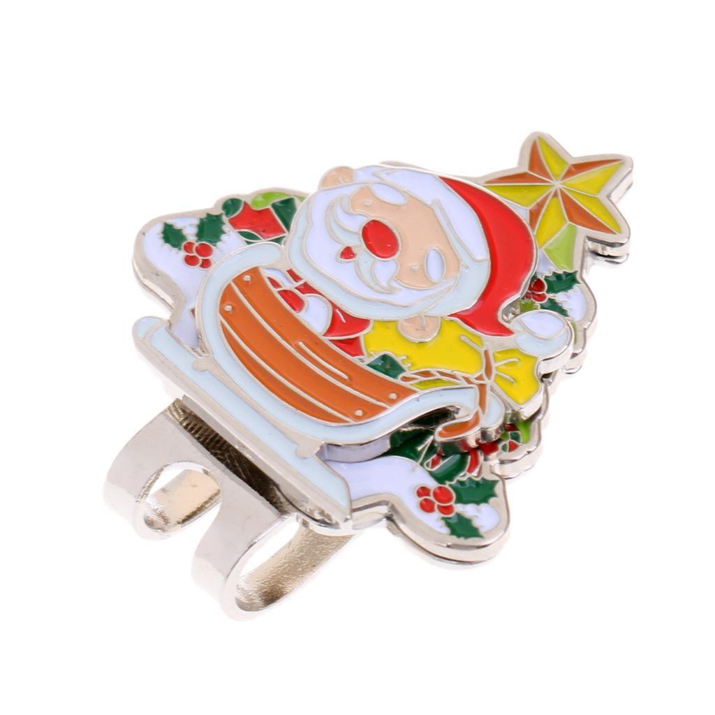 5 Pieces/Set Sturdy Santa Claus  Golf Ball Marker Clip  Cap Visor Christmas Gift