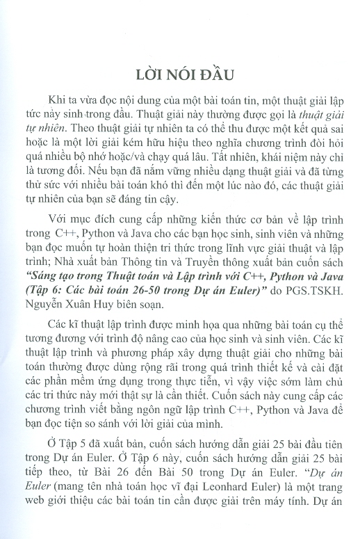 Sáng Tạo Trong Thuật Toán Và Lập Trình Với C++, Python Và Java, Tập 6: Các Bài Toán 26-50 Trong Dự Án Euler