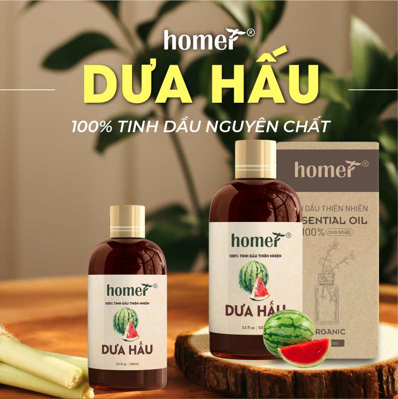 Tinh Dầu Dưa Hấu Homer 100ML - Tinh Dầu Xông Thơm Phòng, Thư Giãn Khử Mùi - Tinh Dầu Trái Cây Thiên Nhiên