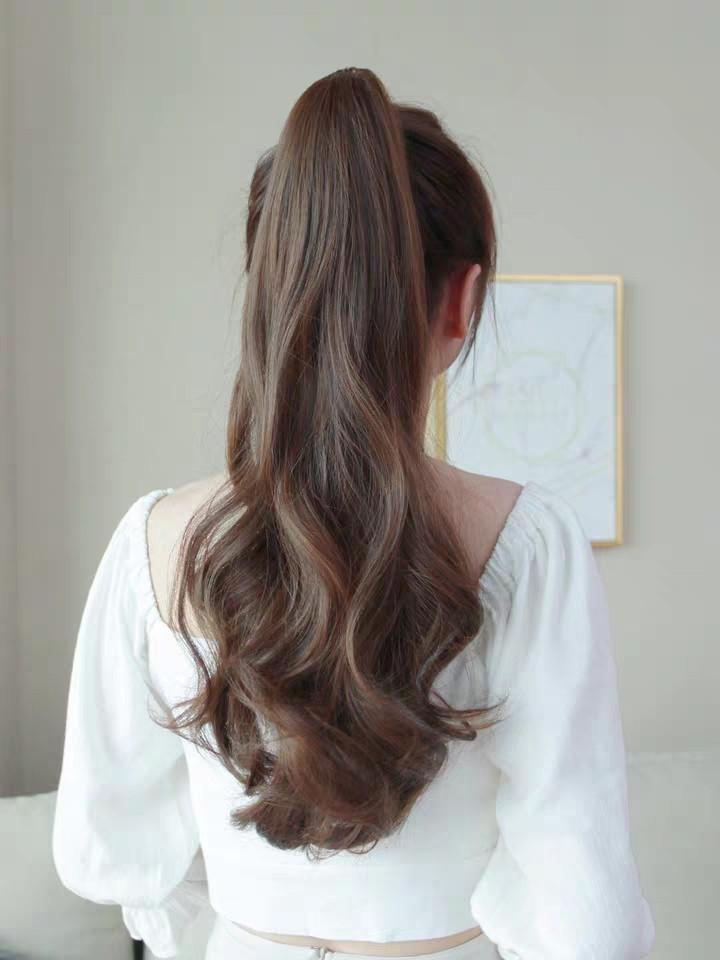Tóc giả nữ ngoặm xoăn lững, tóc giả kẹp