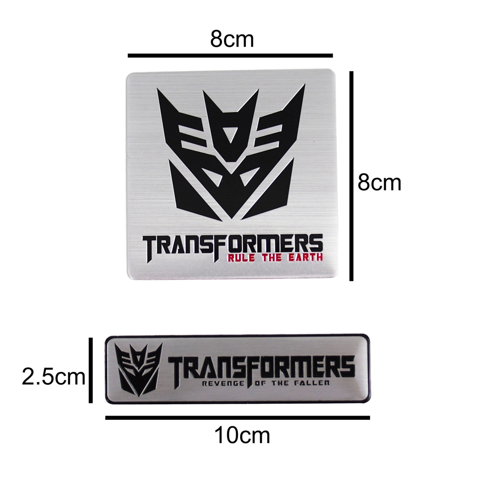 Set 2 sticker metal hình dán - Transformer Rule The Earth