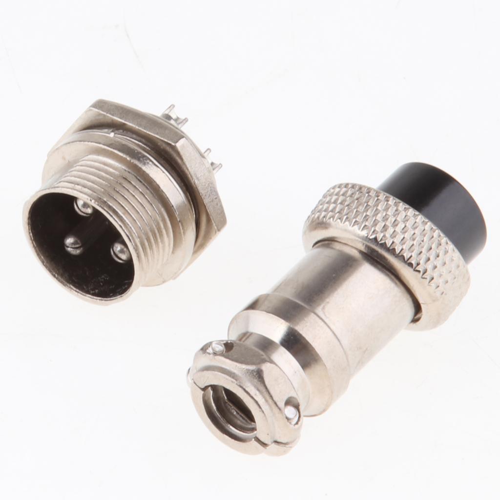 GX16 3Pin Male & Female Circular Aviation Socket Plug Wire Panel Connector