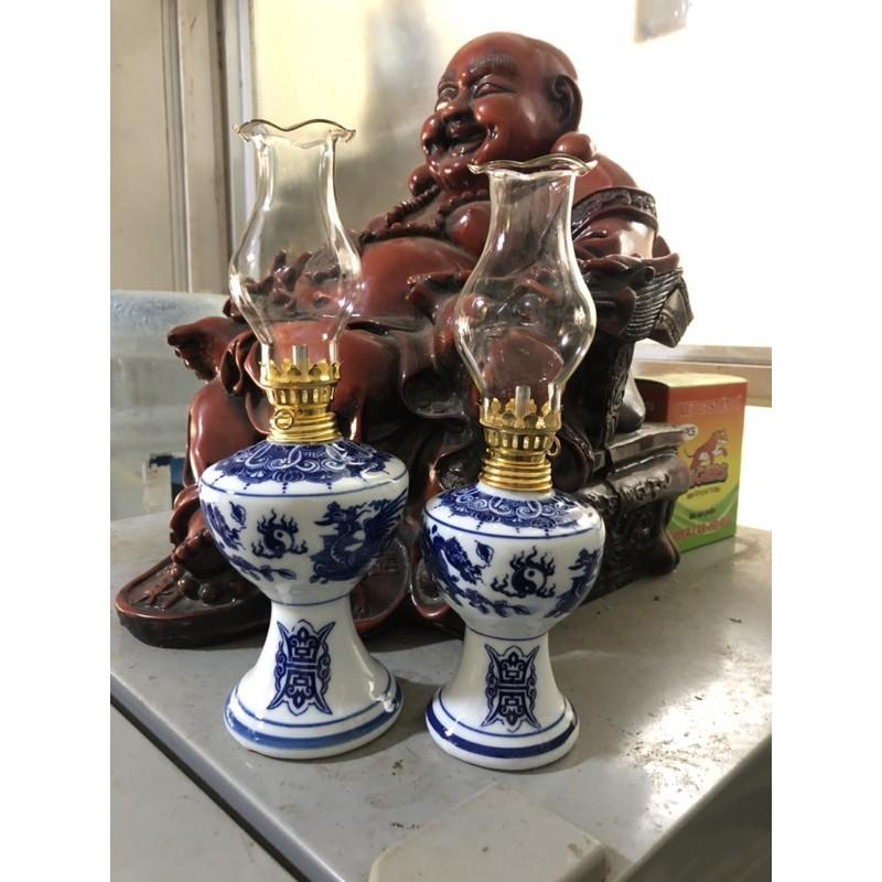 Đèn Thờ Dầu Men Lam