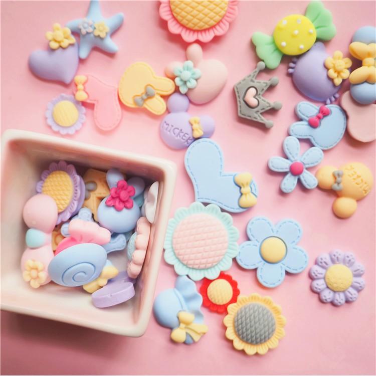 *HN* Túi 100 charm các mẫu nơ, hoa, mũ trang trí vỏ ốp điện thoại, kẹp tóc, DIY