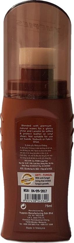 Xi đánh giày nâu YUPPIES Glo King Liquid Sheo Polish 75ml - Brown (Malaysia)