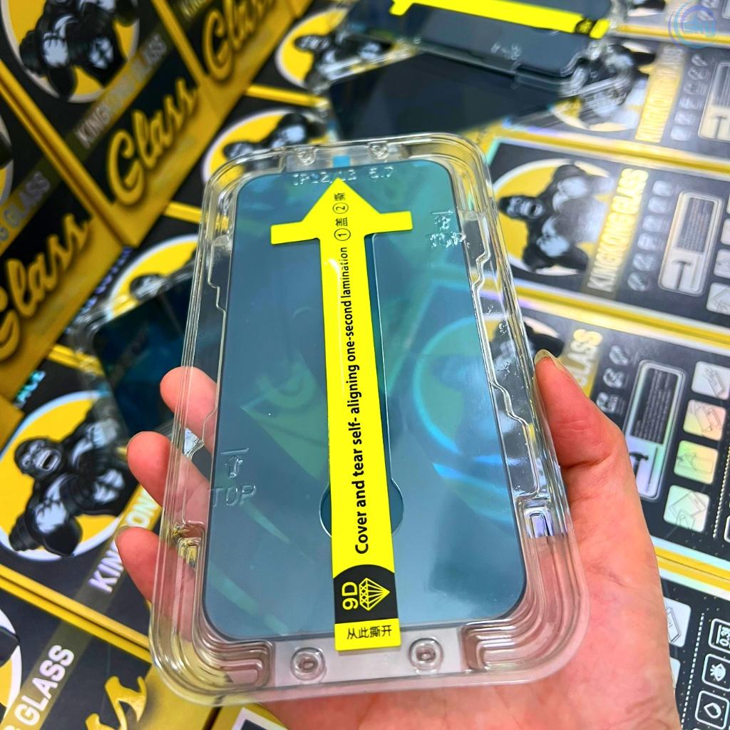Cường lực KingKong chống nhìn trộm có khung tự dán cho iphone 11 pro max 12 pro max 13 pro max x xr xs max 7 8 plus