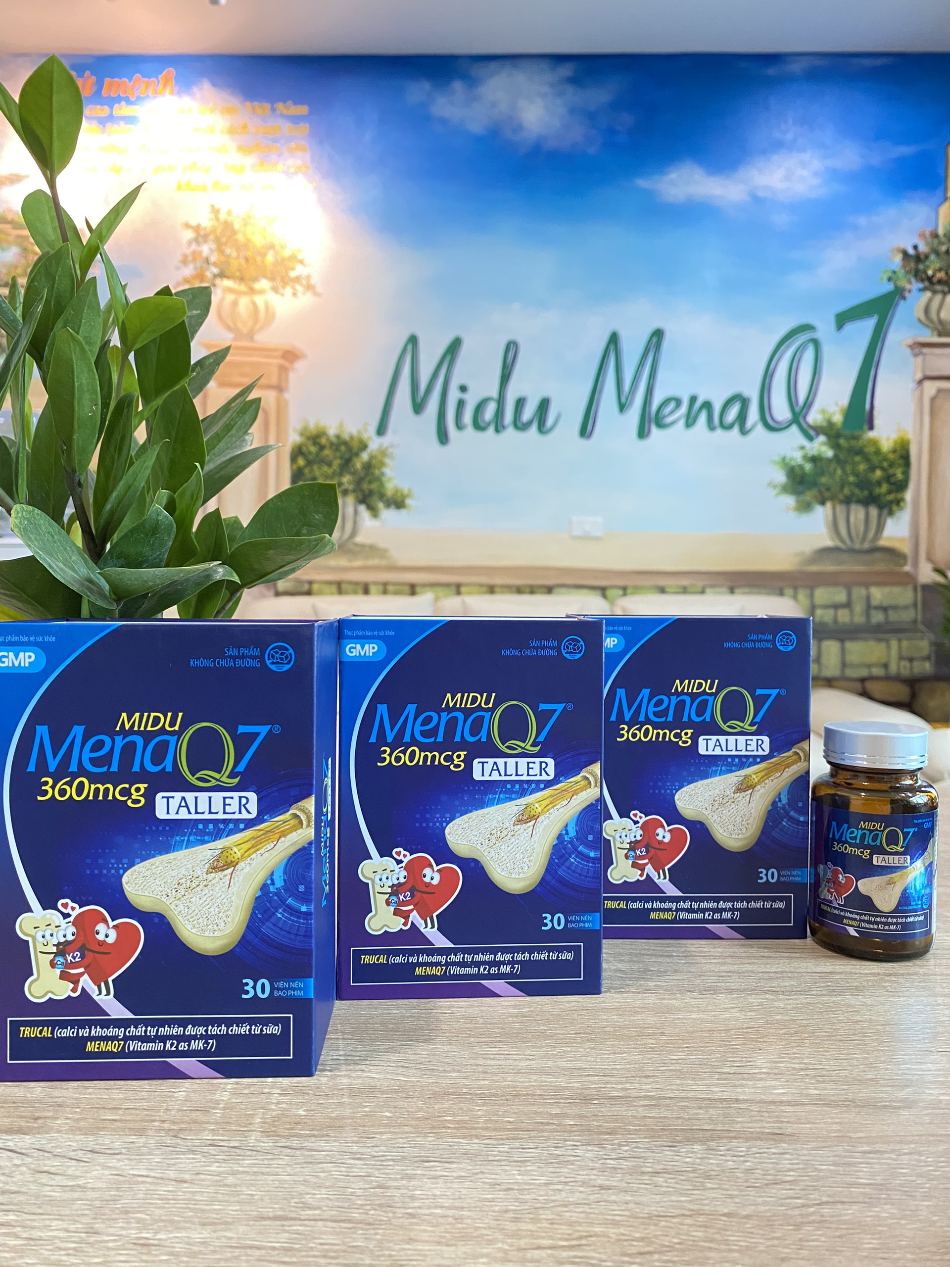 Midu MenaQ7 360mcg (30 viên) – Hỗ trợ chắc khỏe xương và phát triển chiều cao cho trẻ dậy thì với Trucal và Vitamin K2