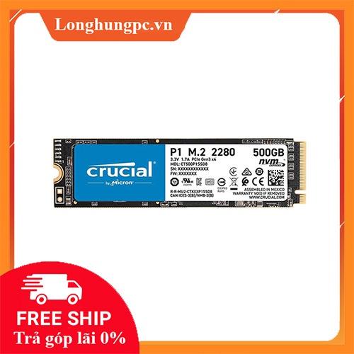 Ổ cứng SSD Crucial P1 500GB NVMe M.2 2280 PCIe Gen 3x4 (Đọc 1900MB/s - Ghi 950MB/s)