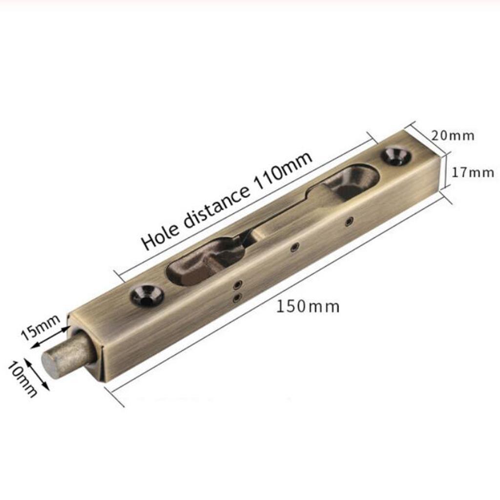 2x 6'' Security Door Latch Bolt Home Door Bolt Slide Bolt Lock for Locking