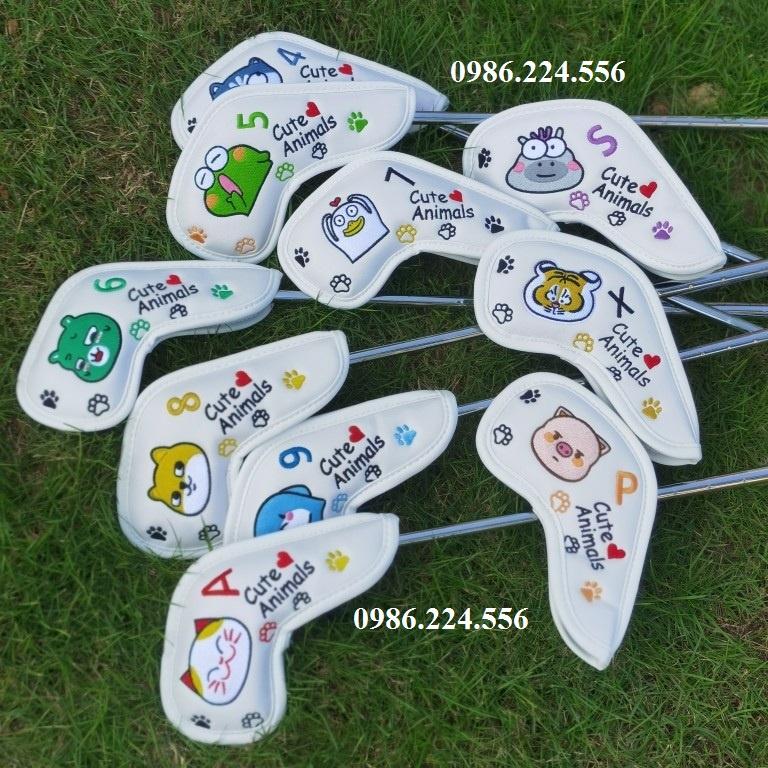 Bọc đầu gậy golf cover gậy sắt da PU chống trầy xước bụi bẩn 10 chiếc BD012