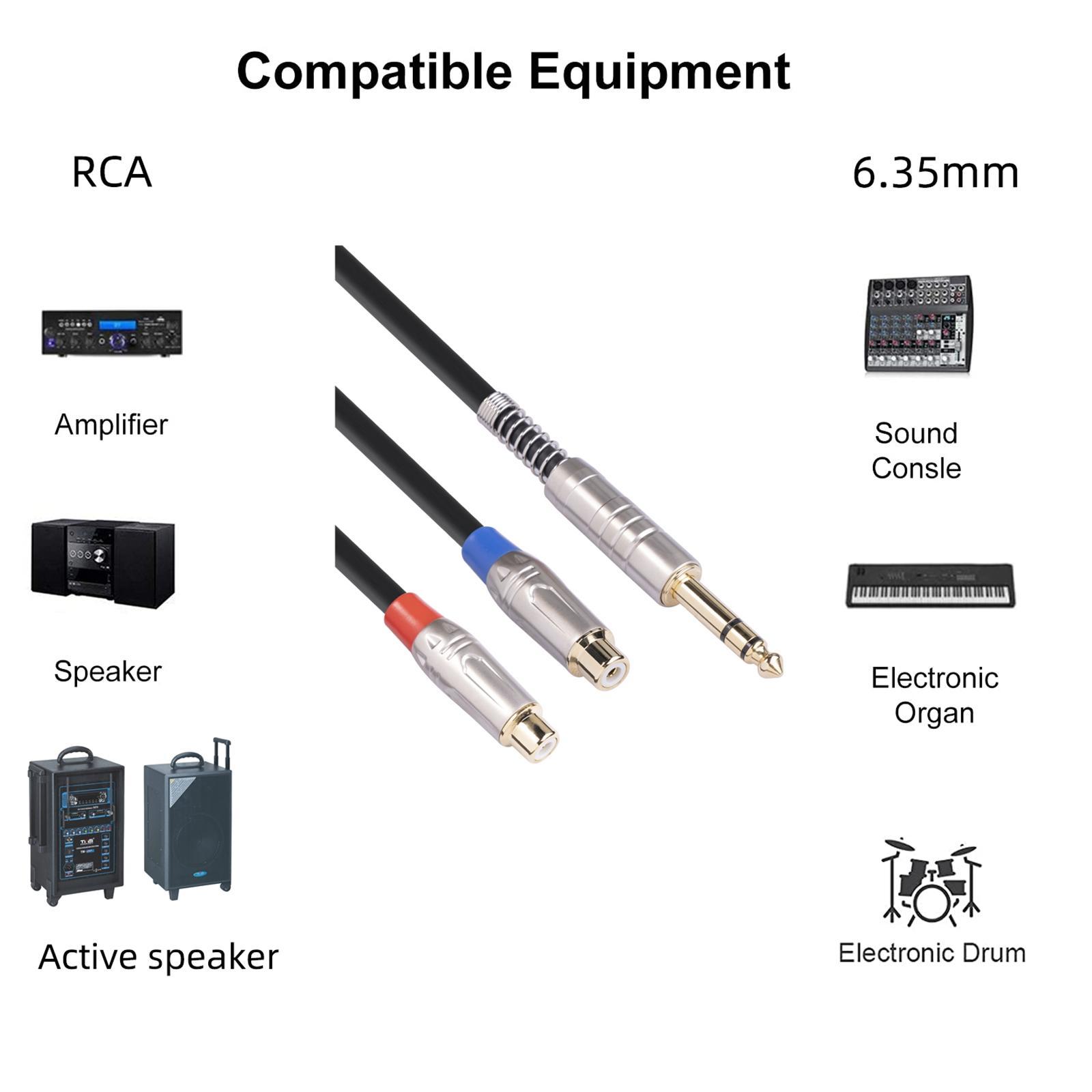 RCA Stereo Subwoofer AUX Cable Connector 1M