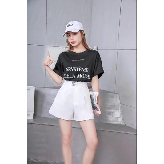 Quần Short nữ cạp cao lưng phối chun