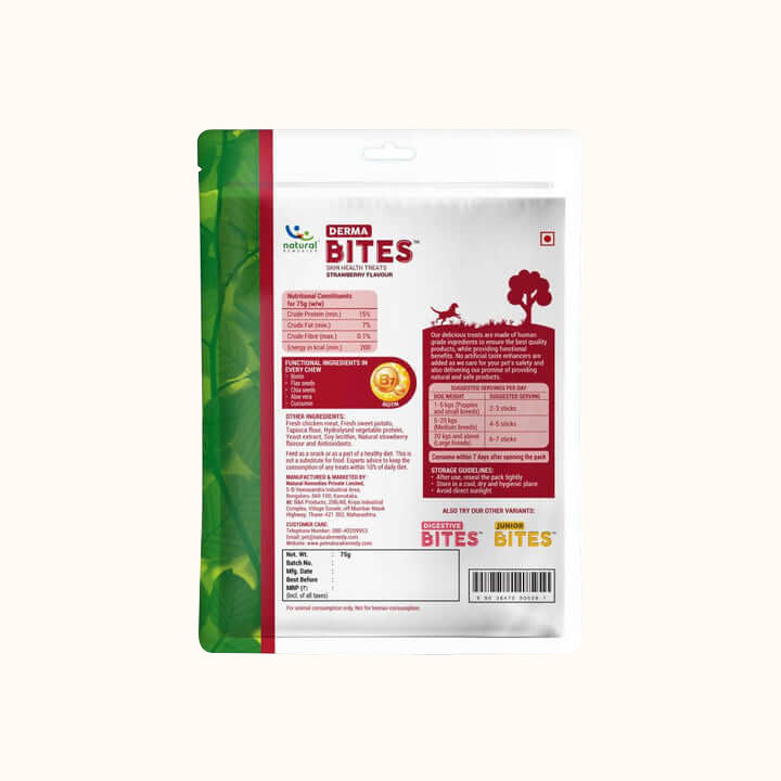 Snack bổ sung dưỡng chất cho chó - DERMA BITES (Hương Dâu)