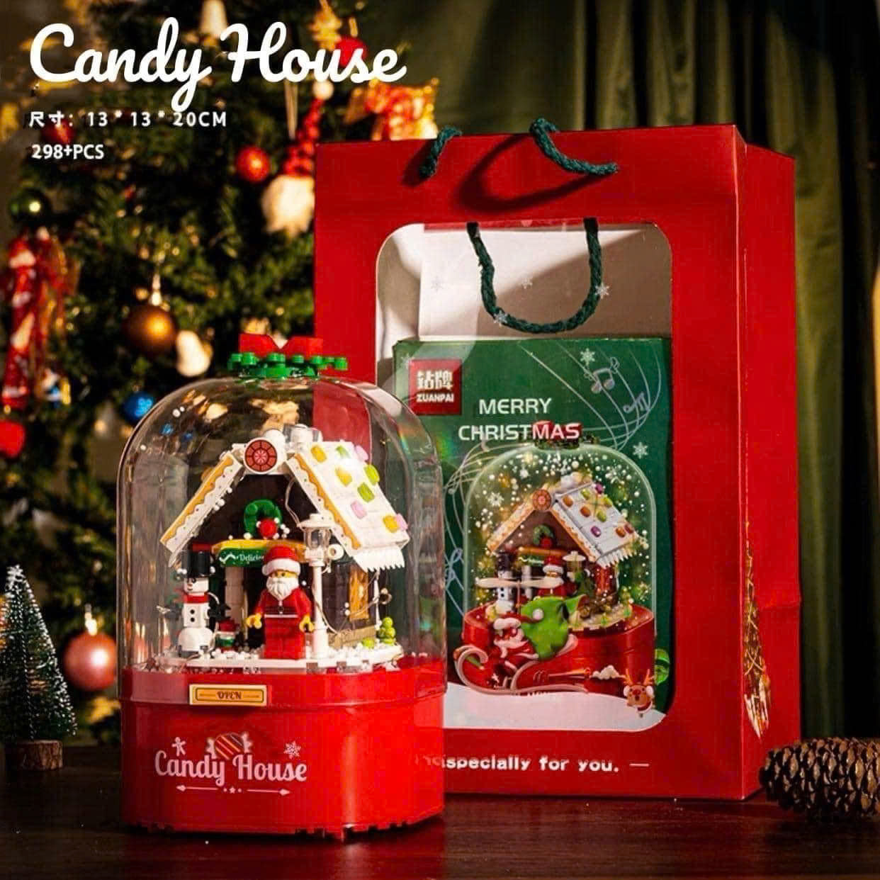 Đồ chơi lắp ráp ngôi nhà Noel có phát nhạc và phun tuyết (298 chi tiết) - Dành cho bé từ 8 tuổi