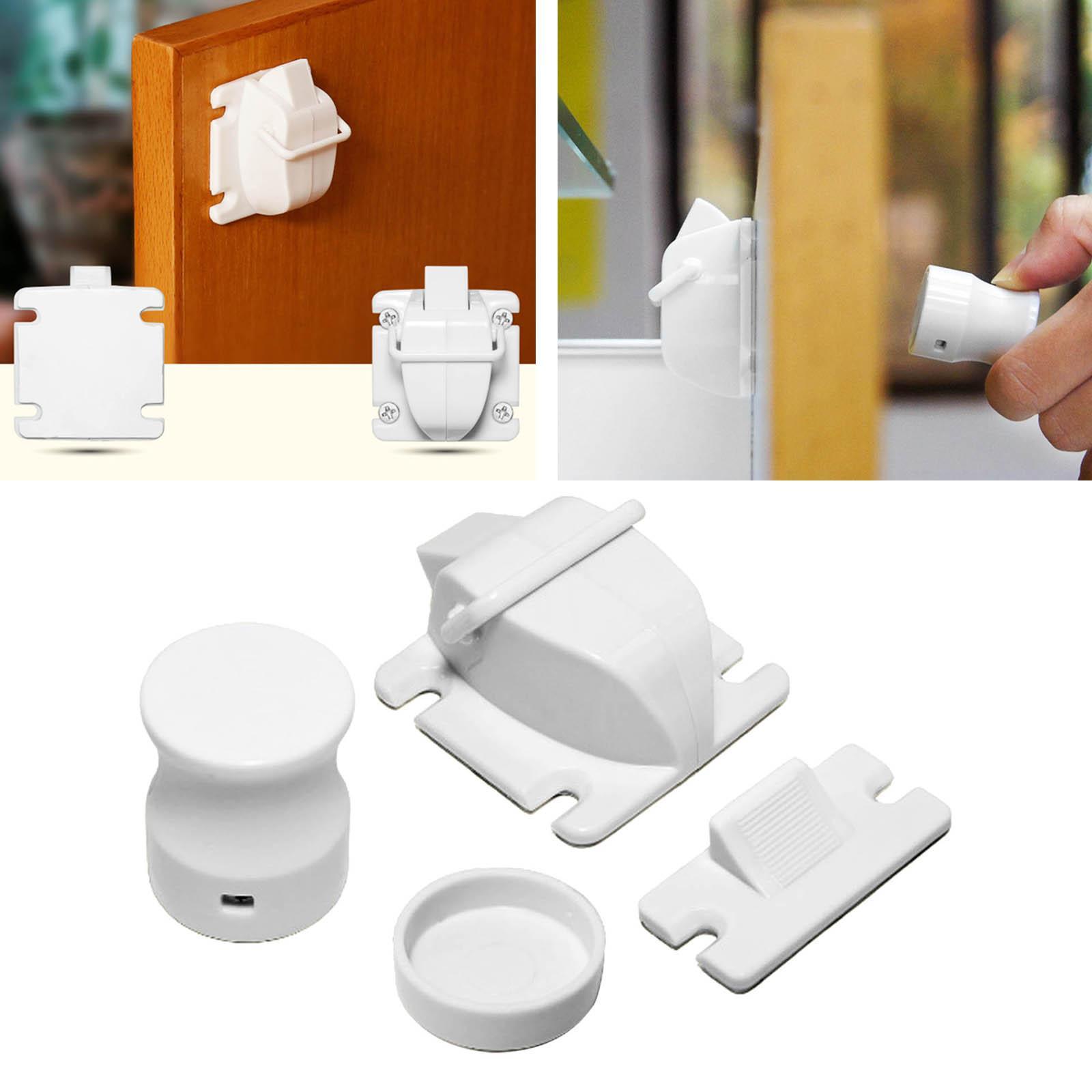 Baby Safety Child Proof Magnetic Locks with 1 Key for Cabinet,Cupboard,Drawer,Wood Doors