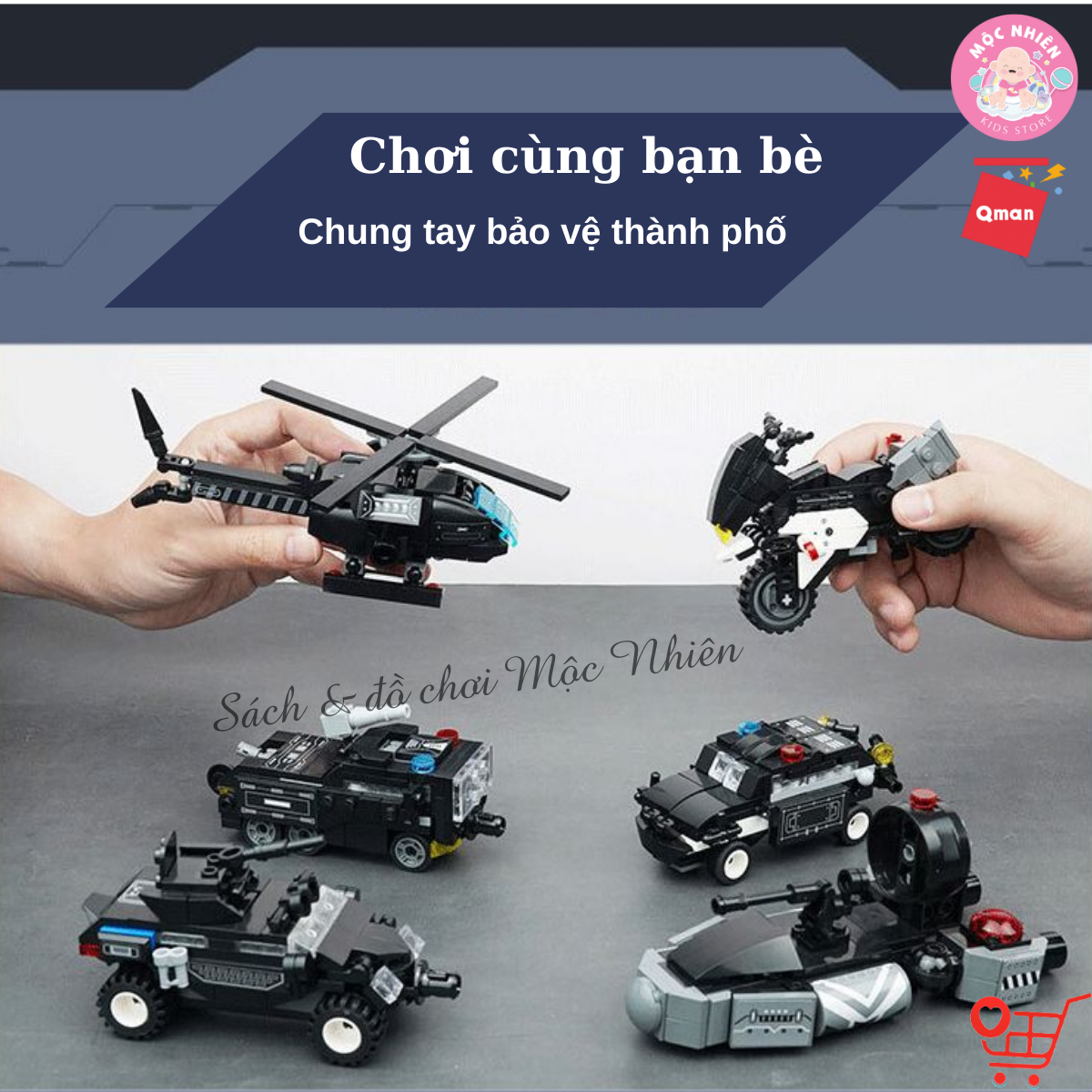 Đồ Chơi Lắp Ráp Xếp Hình Qman 41107 - Biệt Đội Cảnh Sát - Dành cho bé trai từ 6 tuổi