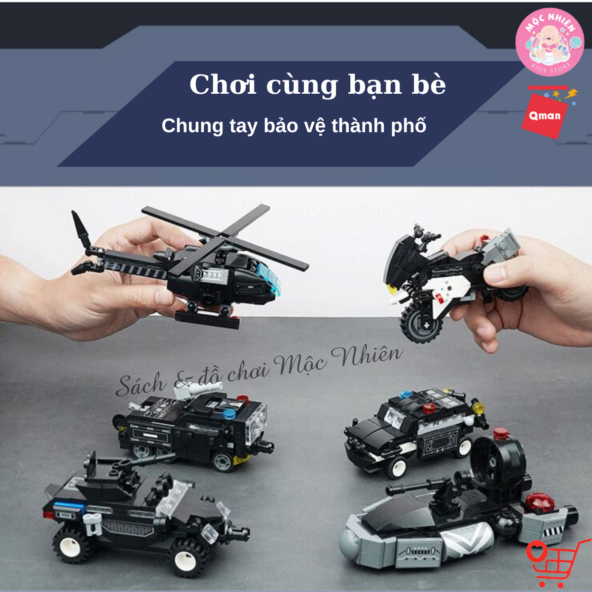 Đồ Chơi Lắp Ráp Xếp Hình Qman 41107 (741 chi tiết) - Biệt Đội Cảnh Sát - Dành cho bé trai từ 6 tuổi