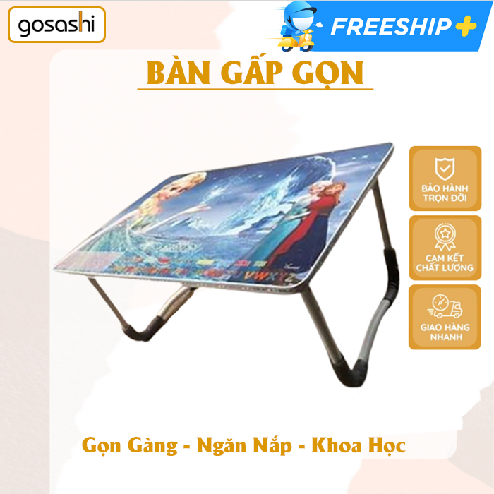 Bàn Học Gấp Gọn, Bàn Laptop Đa Năng, Có Khe Để Đồ Thông Minh, Phủ Melamin Chống Nước, Nhiều Màu, Dễ Vệ Sinh, Dễ Di Chuyển Thương Hiệu Gosashi-BipdMTB