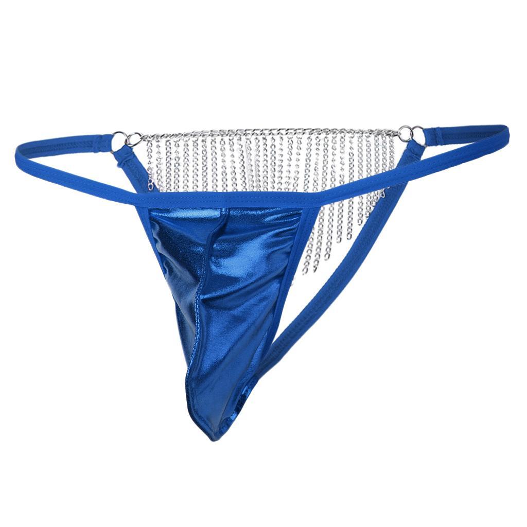 2-3pack Men Back Tassel Chain T-Back Underwear Low-rise Bikini G-String Thong