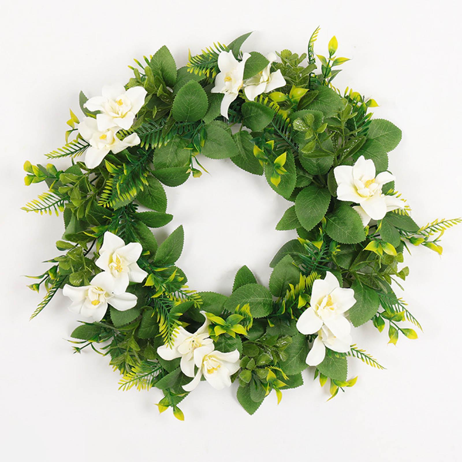 Artificial Flower Wreath for Front Door Floral Wreath for White
