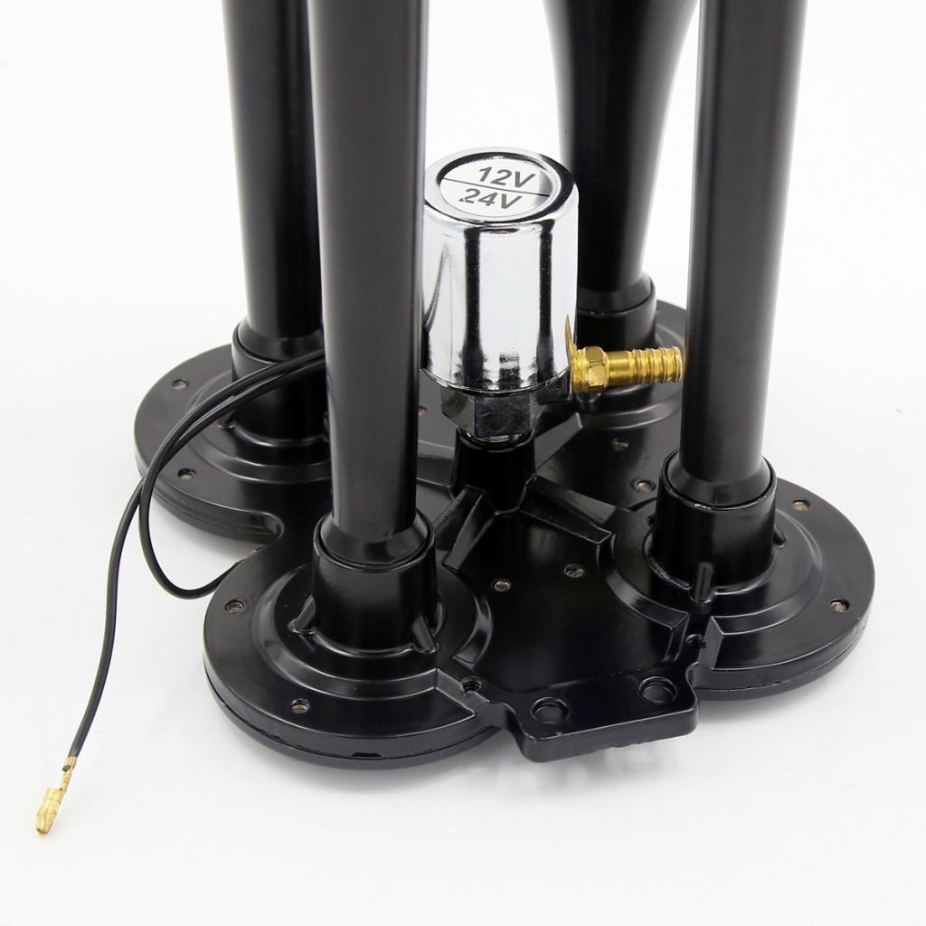 12V/24V Car Truck Boat 4 Trumpet Train Air Horn Set 150db for Air Compressor