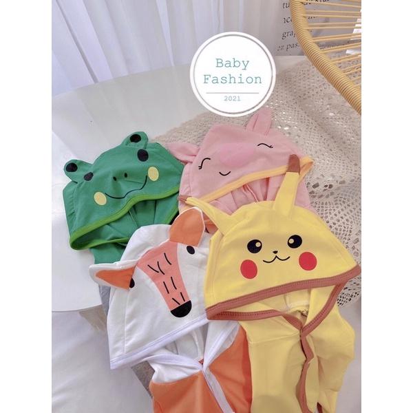 Áo khoác choàng nắng cho bé trai và bé gái - áo chống nắng chống bụi chống gió hình pikachu ếch sơ sinh - áo quần trẻ em