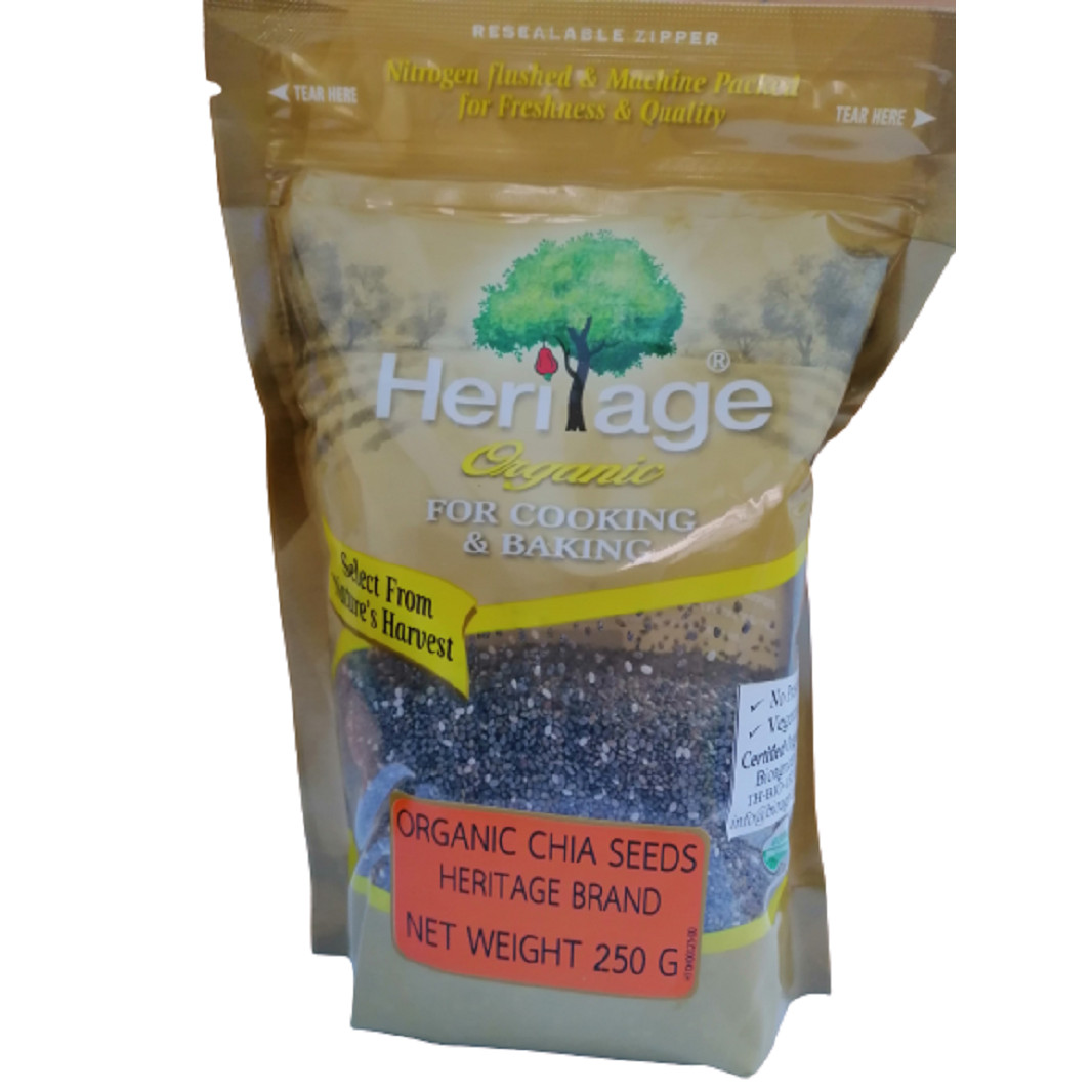 Hạt Chia Hữu Cơ Heritage Nguyên Liệu Úc cung cấp chất xơ, Omega 3 gói 205gr - Chia Seeds Organic